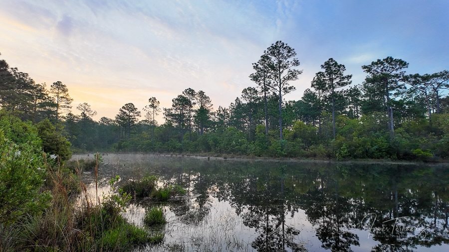 Sunrise over a backcountry pond